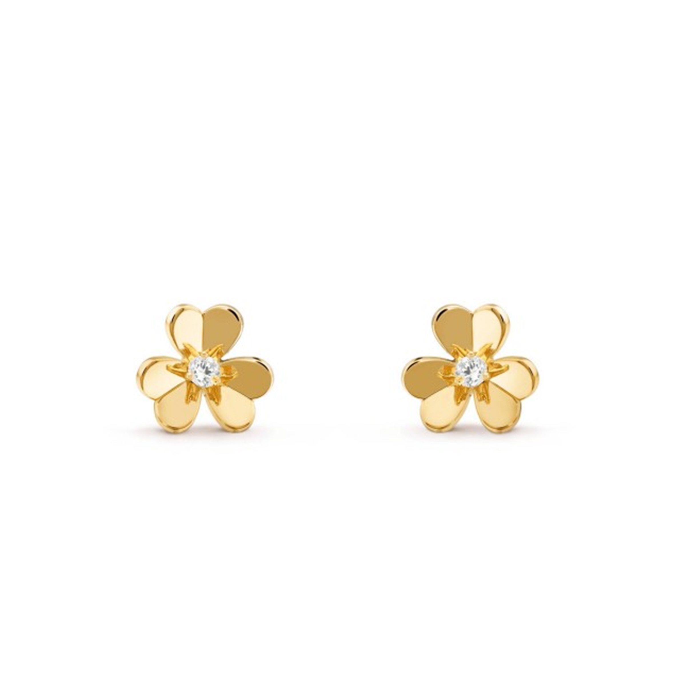 VAN CLEEF ARPELS FRIVOLE EARRINGS, MINI MODEL - YELLOW GOLD, DIAMOND  VCARP0J300